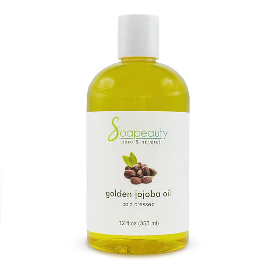 Soapeauty Golden Jojoba Oil | 100% Pure & Natural | Unrefined, Cold Pressed, Hexane Free | Moisturizing Oil for Skin, Face, Hair & Nails | 12 fl oz