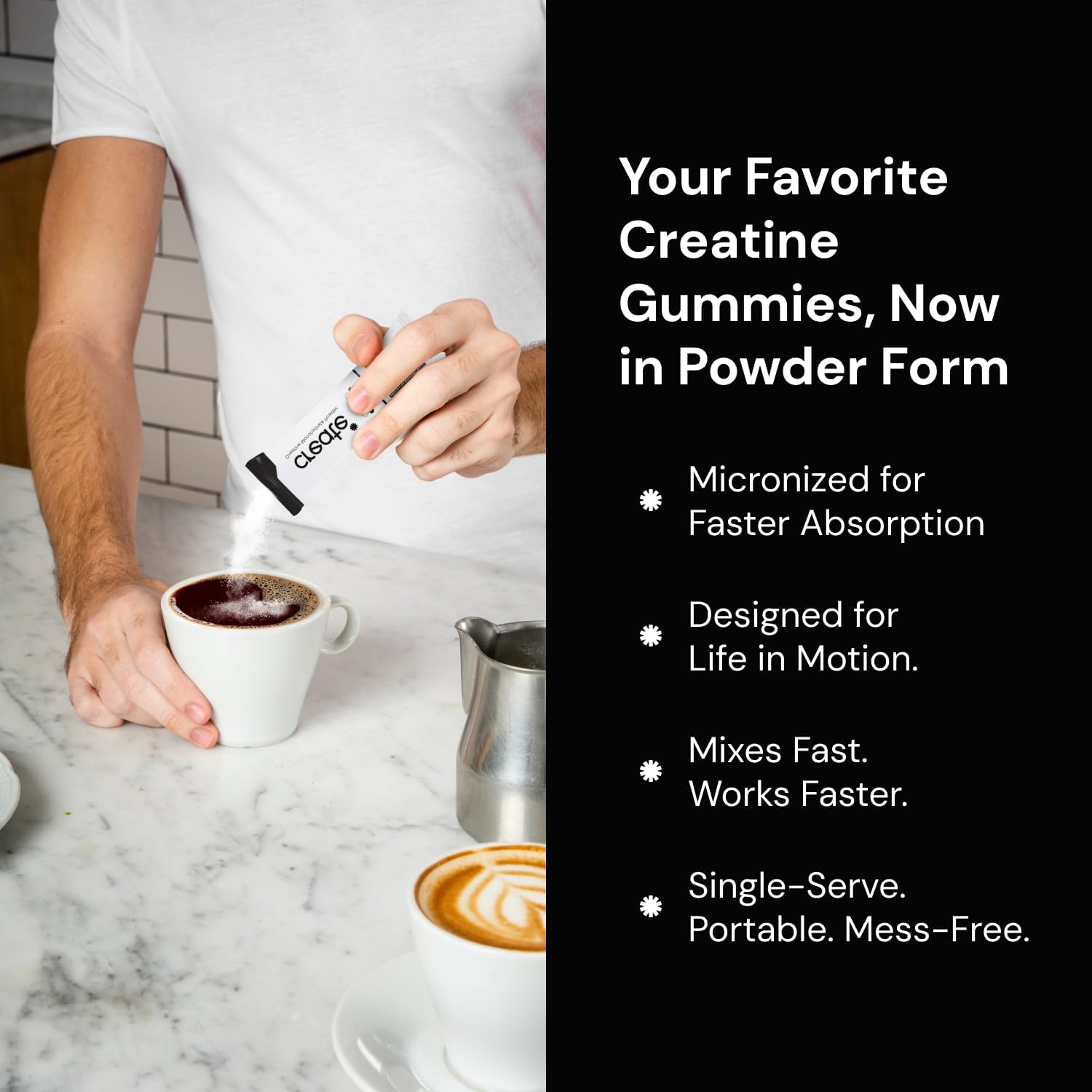 Create Single Serve Creatine Monohydrate Powder – 5g Creapure Creatine | Redefining Strength, Energy & Recovery | Sugar-Free, Vegan, Non-GMO | Unflavored, Lightly Sweetened, 0 Calories | 30 Packets