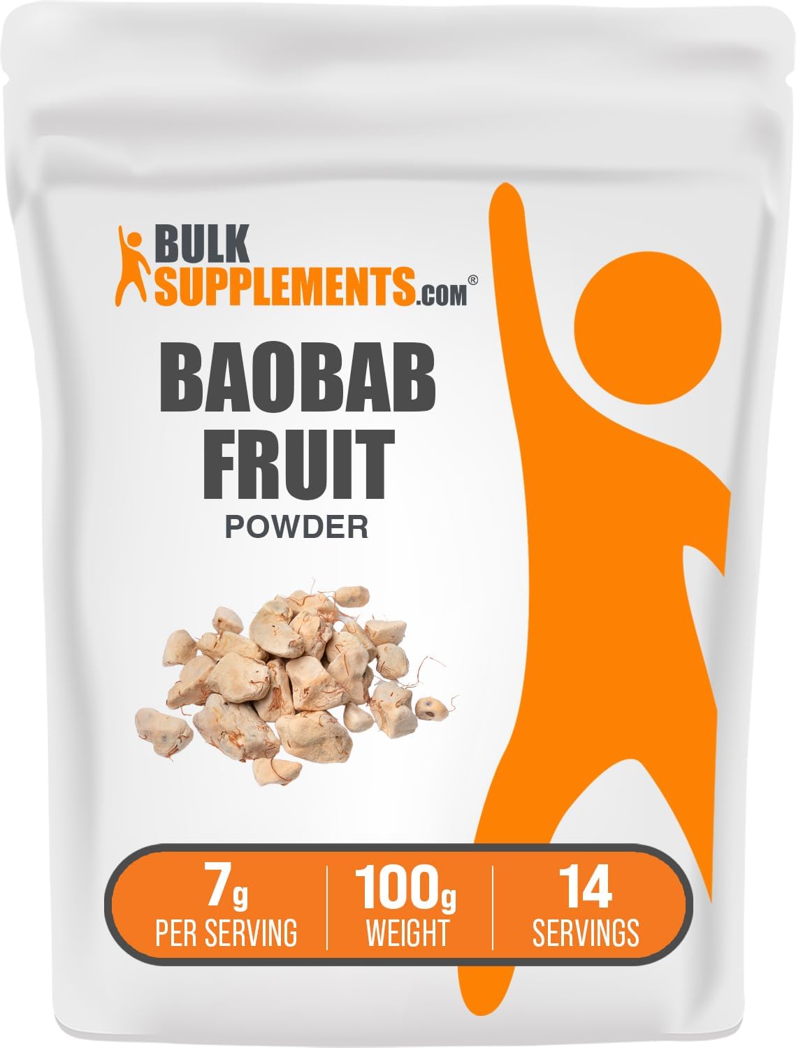 BulkSupplements.com Baobab Fruit Powder - Baobab Supplement, Antioxidant Supplement - Gluten Free, 7g per Serving, 100g (3.5 oz) (Pack of 1)