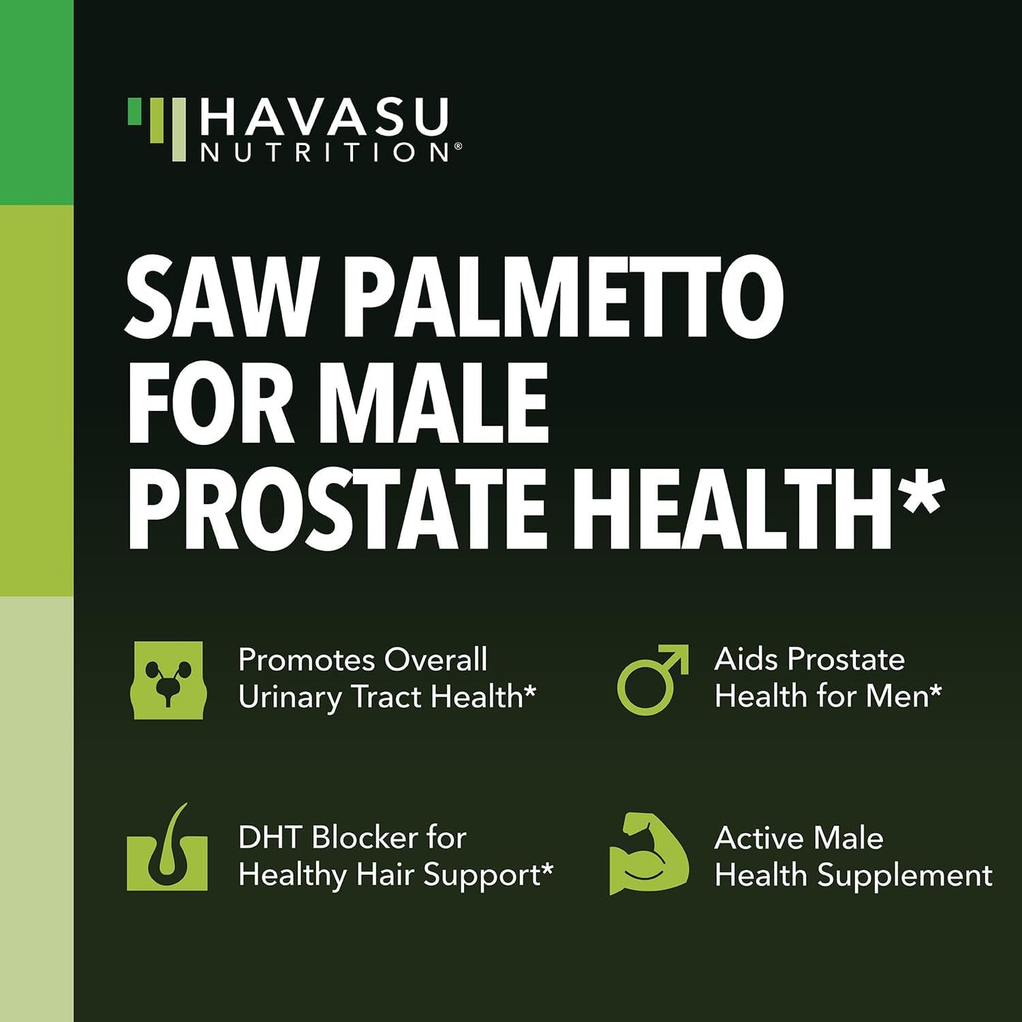 Saw Palmetto for Men Prostate Health Supplement to Promote Urinary Tract Function - 500mg Per Serving - 200 Count - DHT Blocker Hair Vitamin - Vegan, Non-GMO Capsules, Over 6 Month Supply