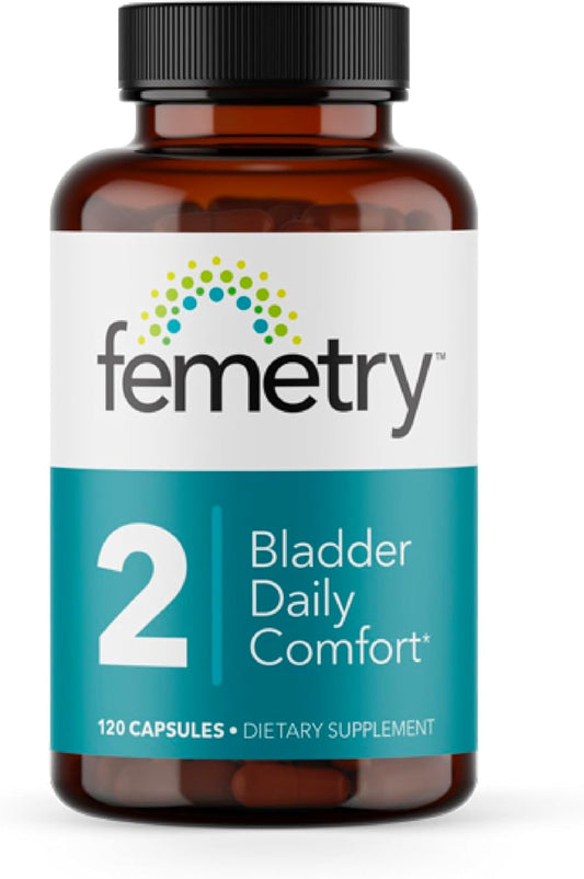 LifeSeasons Femetry Bladder Daily Comfort - Soothes Irritation - Supports Healthy Histamine Response - Promotes Bladder Lining Health - Interstitial Cystitis - 120 Capsules