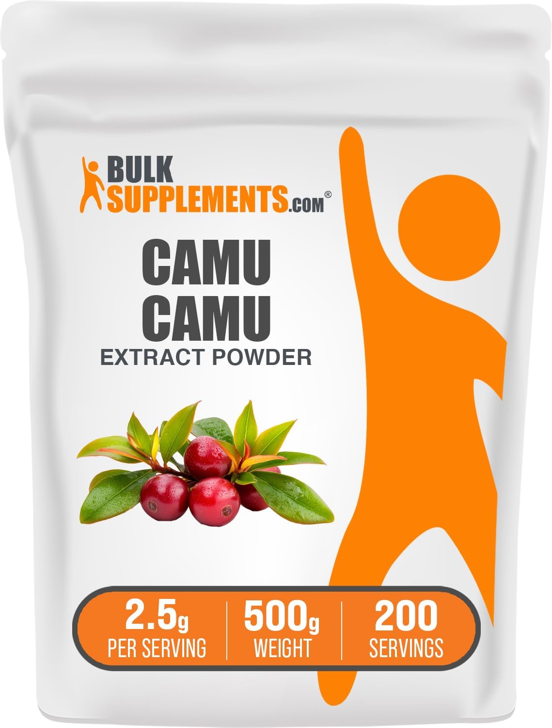 BulkSupplements.com Camu Camu Extract Powder - Superfood Supplement, Herbal Supplement - Vegan & Gluten Free, 2.5g per Serving, 500g (1.1 lbs) (Pack of 1)