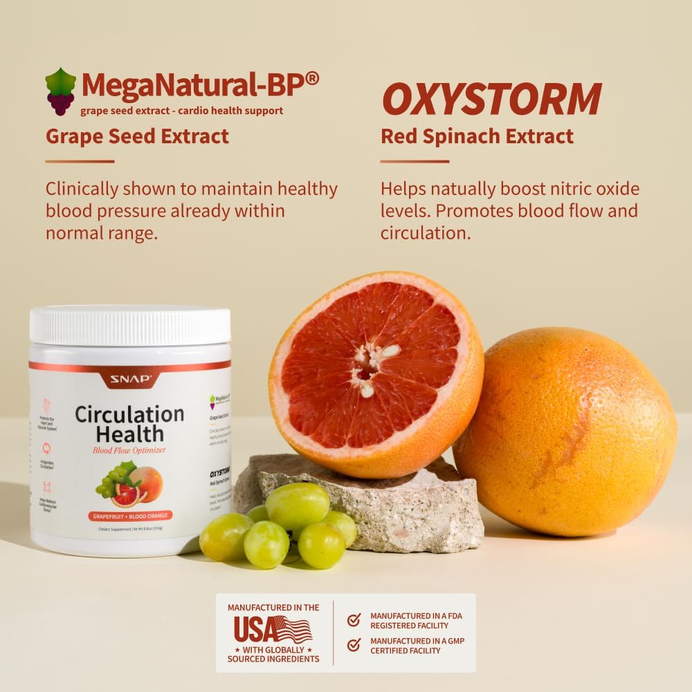 Snap Supplements Circulation Health, Blood Circulation Supplements to Support Healthy Blood Flow and Circulation, 250g