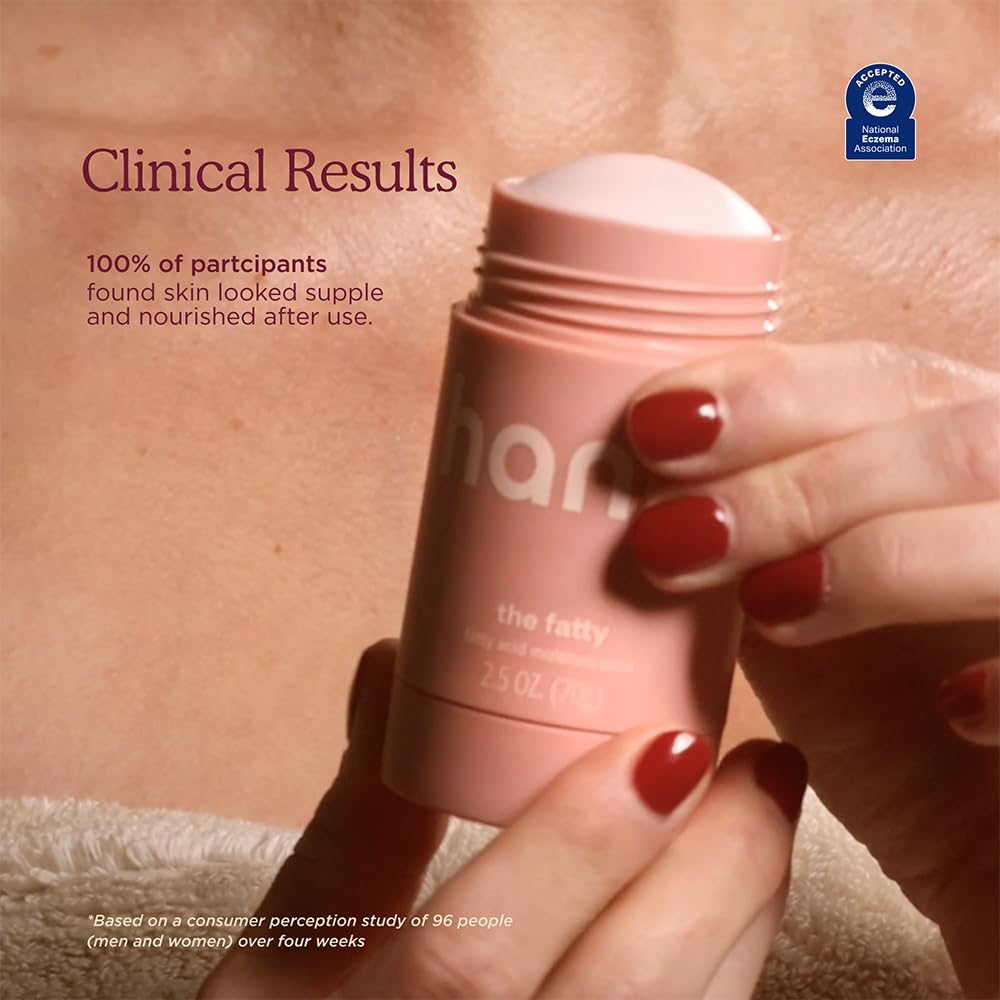 HANNI Fatty Body Moisturizer Stick with Fatty Acids, Travel Size Friendly Solid Lotion for Plumping and Hydration, Fragrance-Free and Safe for Sensitive Skin, 2.5 oz