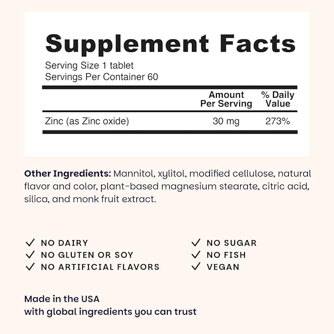 EZ Melts Zinc - Supplement for Immune, Digestive & Skin Health Support - Non-GMO, Vegan & Gluten-Free - Blueberry Blast - 60 Dissolvable Tablets (60 Servings)