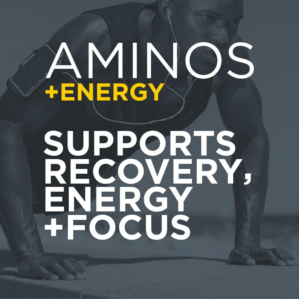 Purbolics Aminos + Energy | Supports Recovery, Energy & Focus | 95mg of Caffeine, 0 Sugar & 60 Servings (Punch Out)