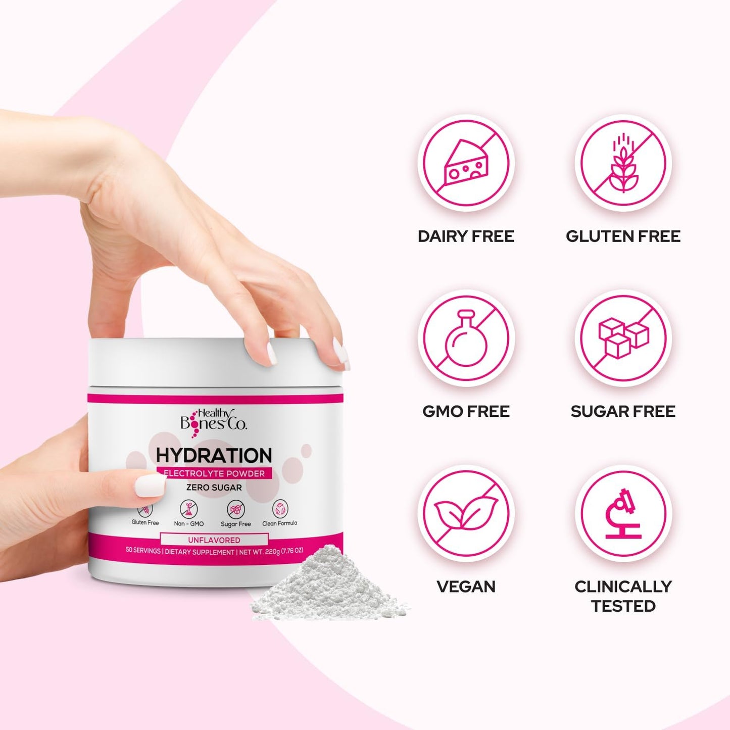 Sugar-Free Electrolyte Powder Drink Mix Fast Hydration Naturally Sweetened with Organic Monk Fruit, Apple Berry Flavor (305g) with Key Electrolytes and Trace Minerals –Keto Friendly, Vegan