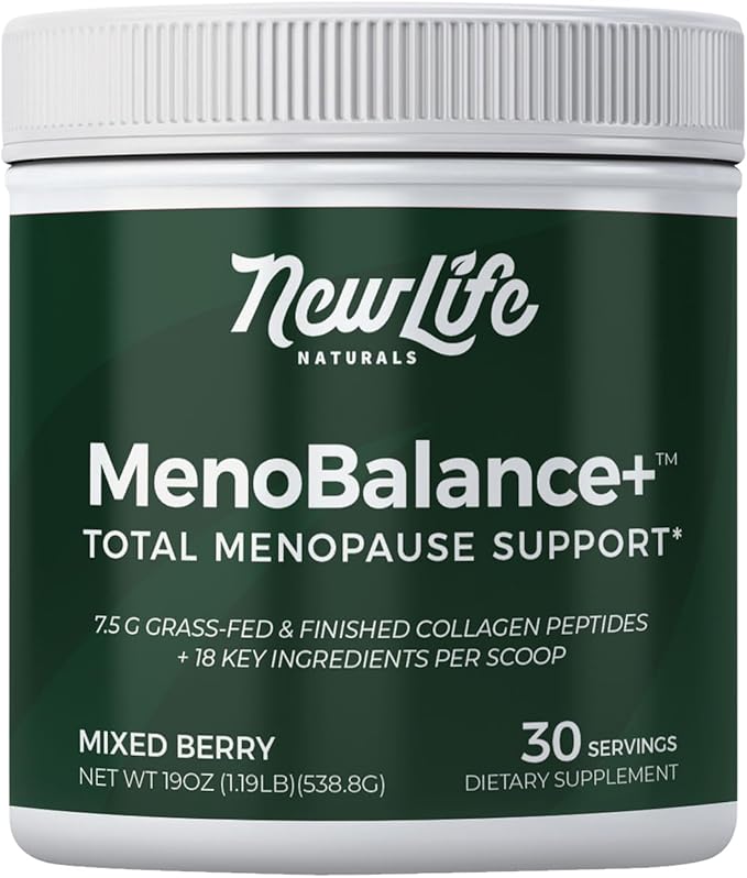 NewLife Naturals MenoBalance+ One Scoop a Day Menopause Supplements for Women 40+ - Collagen Powder Protein, Probiotic, Vitamin & Botanical Blend for Skin, Mood, Energy, Urinary & Menopausal Wellness