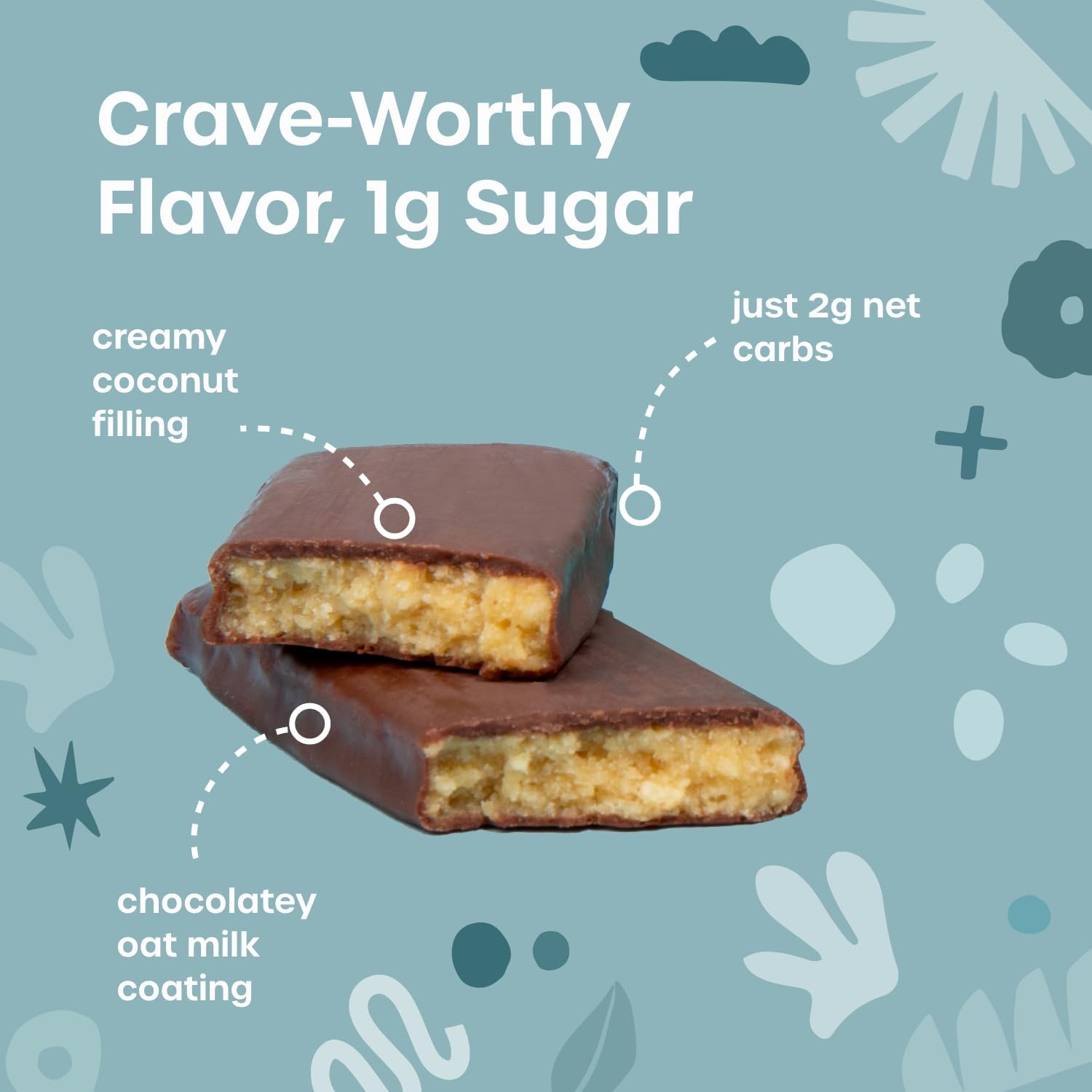 Fx Cocommune Fiber Supplement Bars - 8g Fiber with Prebiotic Fiber for Gut Health, Metabolism and Immune Support* - Vegan with 1g Sugar, 2g Net Carbs - Chocolate + Creamy Coconut (12 Bars)