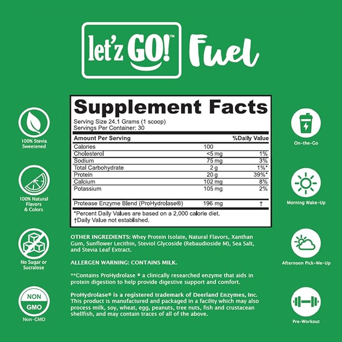 Let’z Go Mixed Berry 30-Day Smoothie Kit | Clean Energy Drink Mix (30 Pack) + Whey Isolate Protein (30 Servings) with Shaker Cup | Natural Caffeine, Vitamins C+D, Electrolytes | Sugar-Free