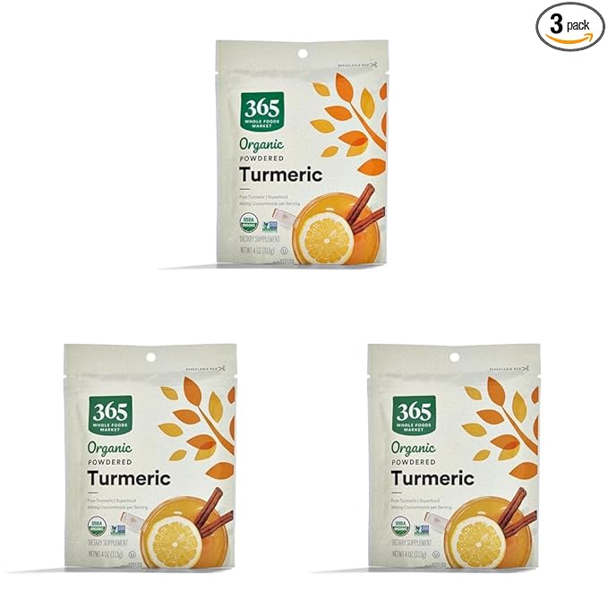 365 by Whole Foods Market Organic Turmeric Superfood Powder, 4 Ounce (Pack of 3)