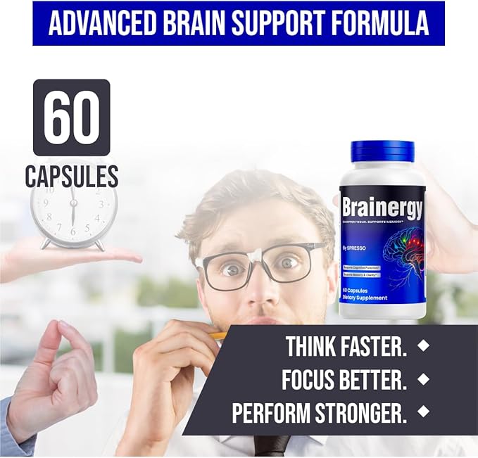 (2 Pack) Brainergy Capsules, Official Brainergy Supplement Pills with Natural Ingredients, Advanced Formula for Brain Health Support with Maximum Strength, Clarity & Focus (120 Capsules)