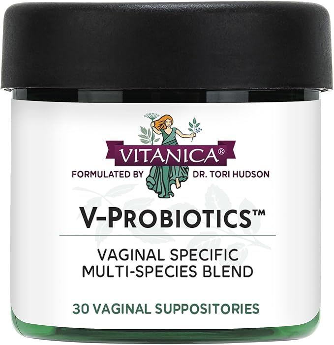 Vitanica V-Probiotics - Probiotics for Women - Vaginal Suppositories with Lactobacillus Rhamnosus, Gasseri & More - Women's Health Supplement - Lady - 30 Vaginal Suppositories