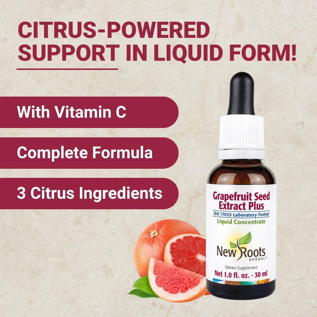 NEW ROOTS HERBAL Grapefruit Seed Extract Tincture (30 ml) | Highly Concentrated Liquid Drops | Gluten Free, Non-GMO | GMP Certified