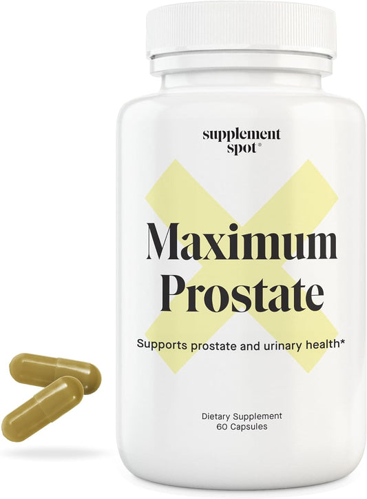 Maximum Prostate Supplements for Men – 600 mg Beta Sitosterol & 100 mg DIM Per Serving – Mens Health Supplements for Urinary Support & Bladder Control (60 Caps)