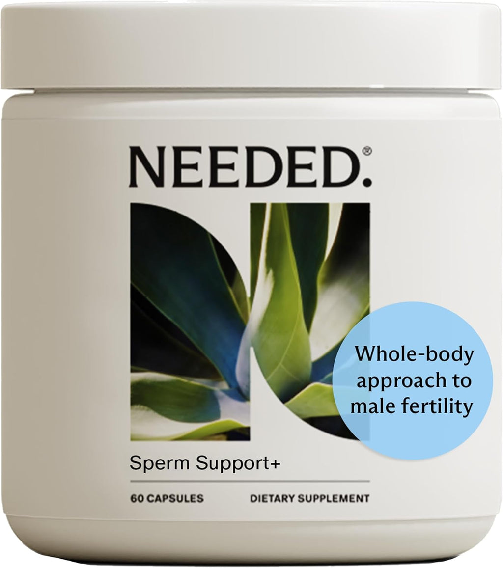 Needed. Sperm Support - Fertility Supplements for Men - Clinically Studied Botanical Ingredients for A Whole Body Approach to Male Fertility - Prenatal Vitamins - 60 Capsules, 30 Day Supply