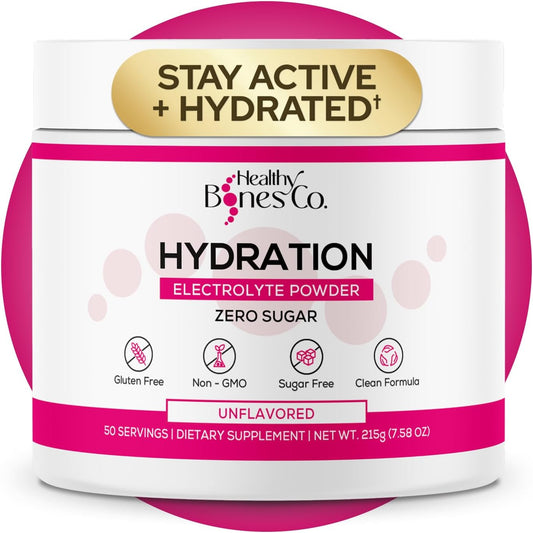 Sugar-Free Electrolyte Powder Drink Mix Fast Hydration (220 gr, Unflavored) with Key Electrolytes and Trace Minerals –Keto Friendly, Vegan