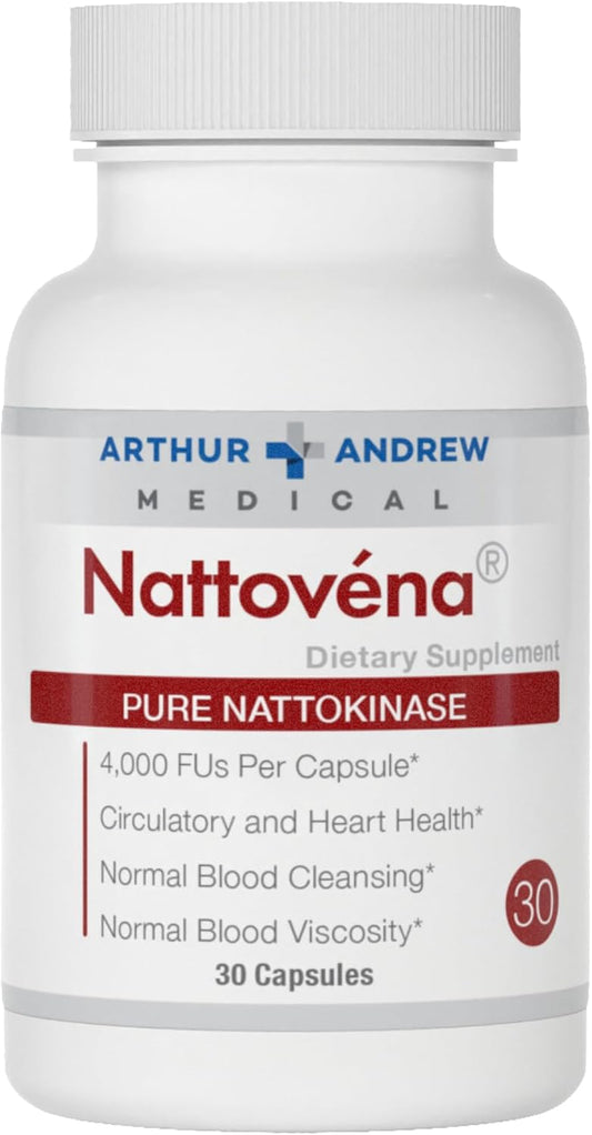 Arthur Andrew Medical - Nattovena, Pure Nattokinase, Circulatory and Heart Health, Vegan, Non-GMO, 30 Capsules