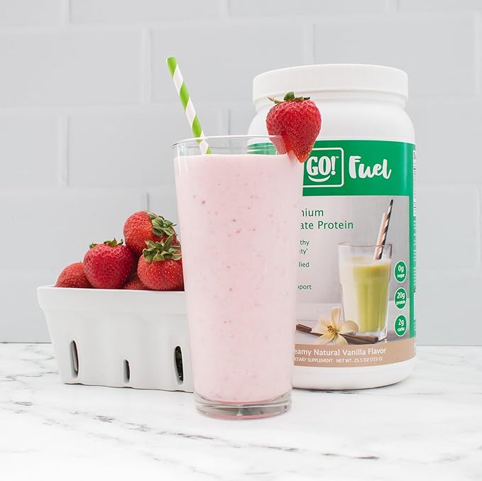 Let’z Go Mixed Berry 30-Day Smoothie Kit | Clean Energy Drink Mix (30 Pack) + Whey Isolate Protein (30 Servings) with Shaker Cup | Natural Caffeine, Vitamins C+D, Electrolytes | Sugar-Free