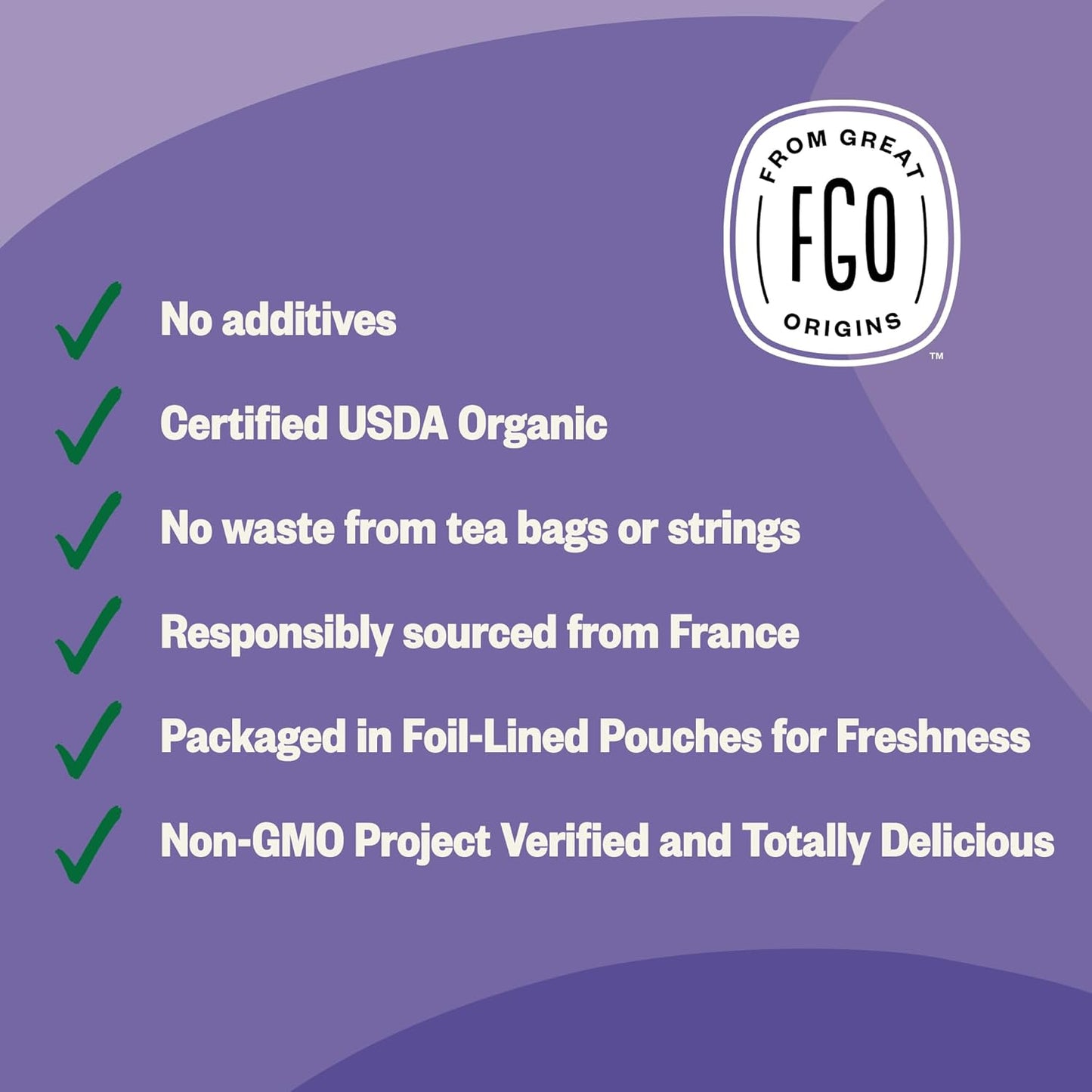 FGO Organic Dried Lavender Flowers, Extra Grade Dried Buds, Imported From France for Culinary or Sachet Bags, 16oz Bulk, Packaging May Vary (Pack of 1)