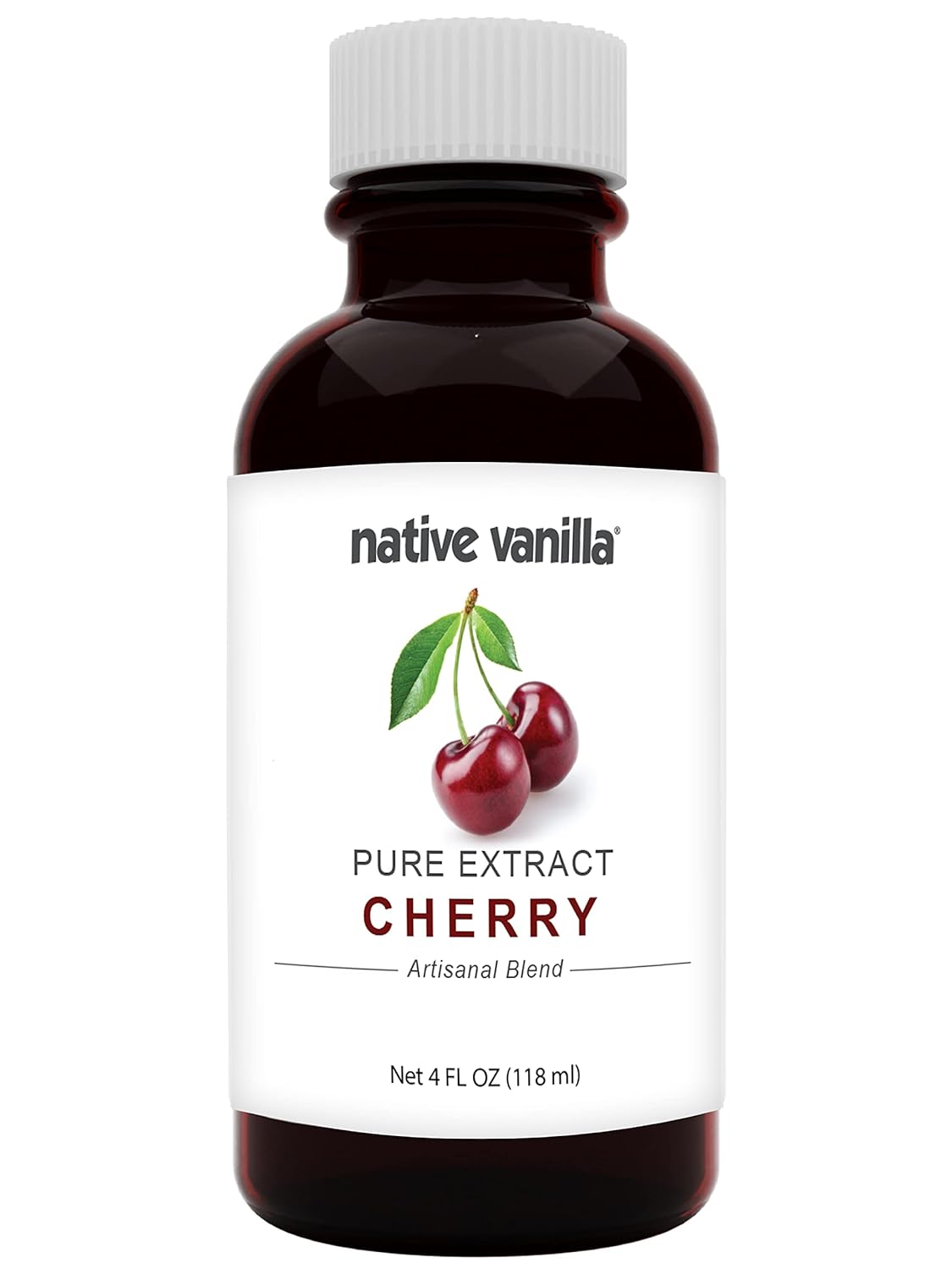 Native Vanilla - Pure Cherry Extract - 4 Fl Oz - Perfect for Cooking, Baking, and Dessert Crafting