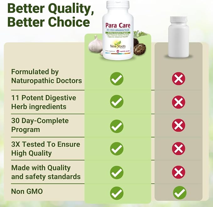 NEW ROOTS HERBAL para Care Cleanse and Detox Supplement | 11-in-1 Formula with Black Walnut, Wormwood | Herbal Formula, Supports Intestinal Health (270 Vegetable Capsules)