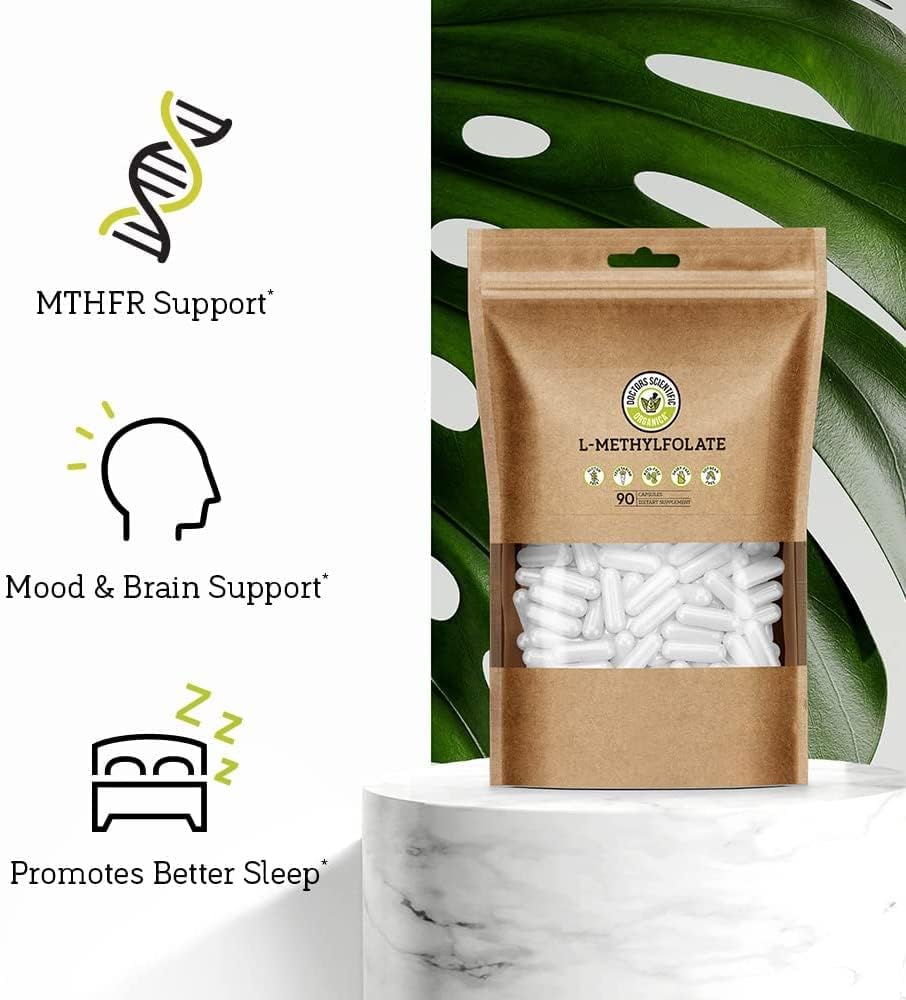 DSO L Methylfolate 12.5mg (5 MTHF Supplement) - 90 Vegan Capsules (12.5 mg) - Active L Methyl Folate Supplement for Homocysteine Control - Folic Acid Vitamin - Eco-Friendly Packaging