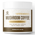 GANOHERB Mushroom Coffee Instant Powder, Medium Roast Arabica Coffee with Lion’s Mane, Chaga, Turkey Tail, Reishi, Maitake, Cordyceps for Focus & Energy, 28 Servings