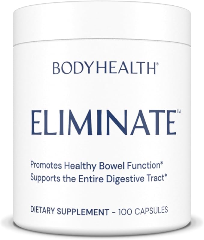 BodyHealth Intestinal Cleanse - Eliminate, Colon Cleanser Detox, Gentle Laxative Pills and Bowel Flush Constipation Relief for Adults, Body Cleanse for Colon Health and Clean Gut (100 Capsules)