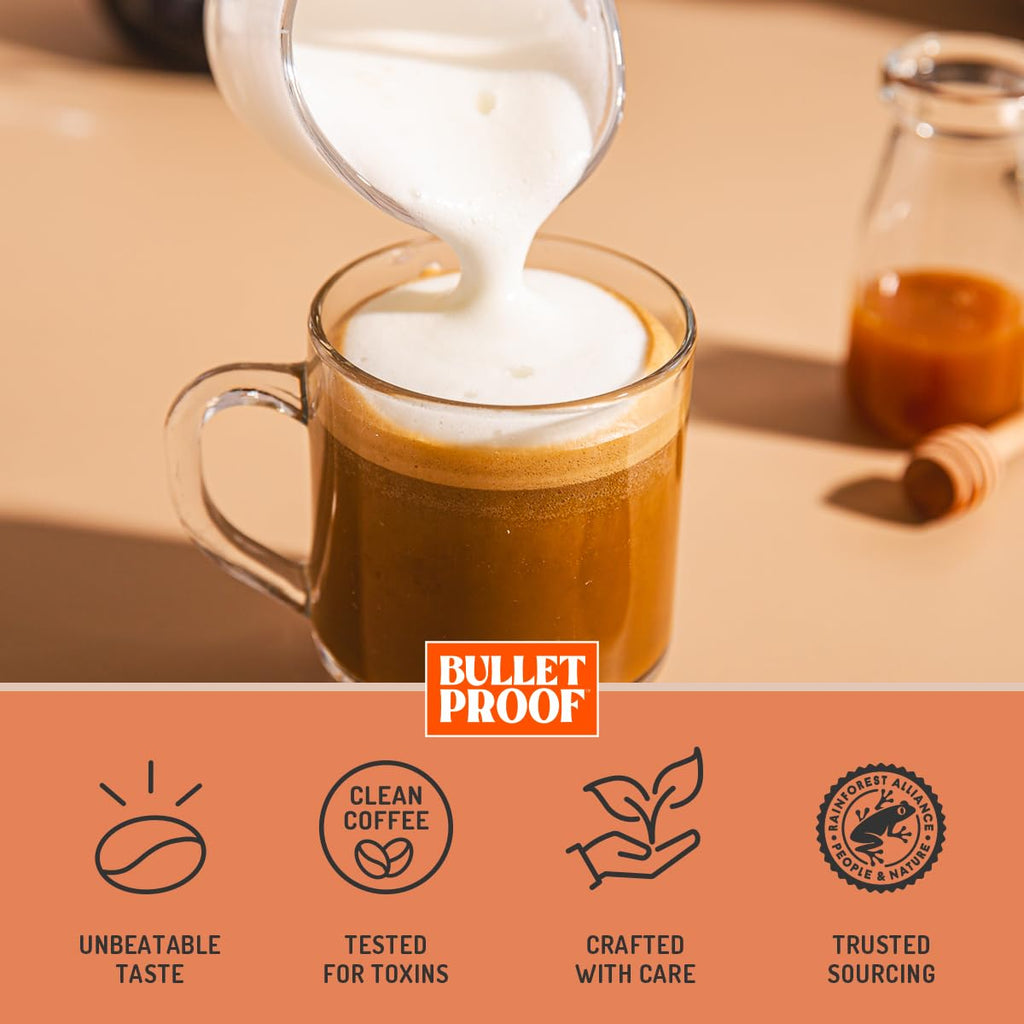 Bulletproof Coffee + Organic Grass-Fed Butter Single-Serve Pods, 10 Count, Keto Coffee, All-in-one Recipe with MCT Oil and Butter, Packaging May Vary (Pack of 2)