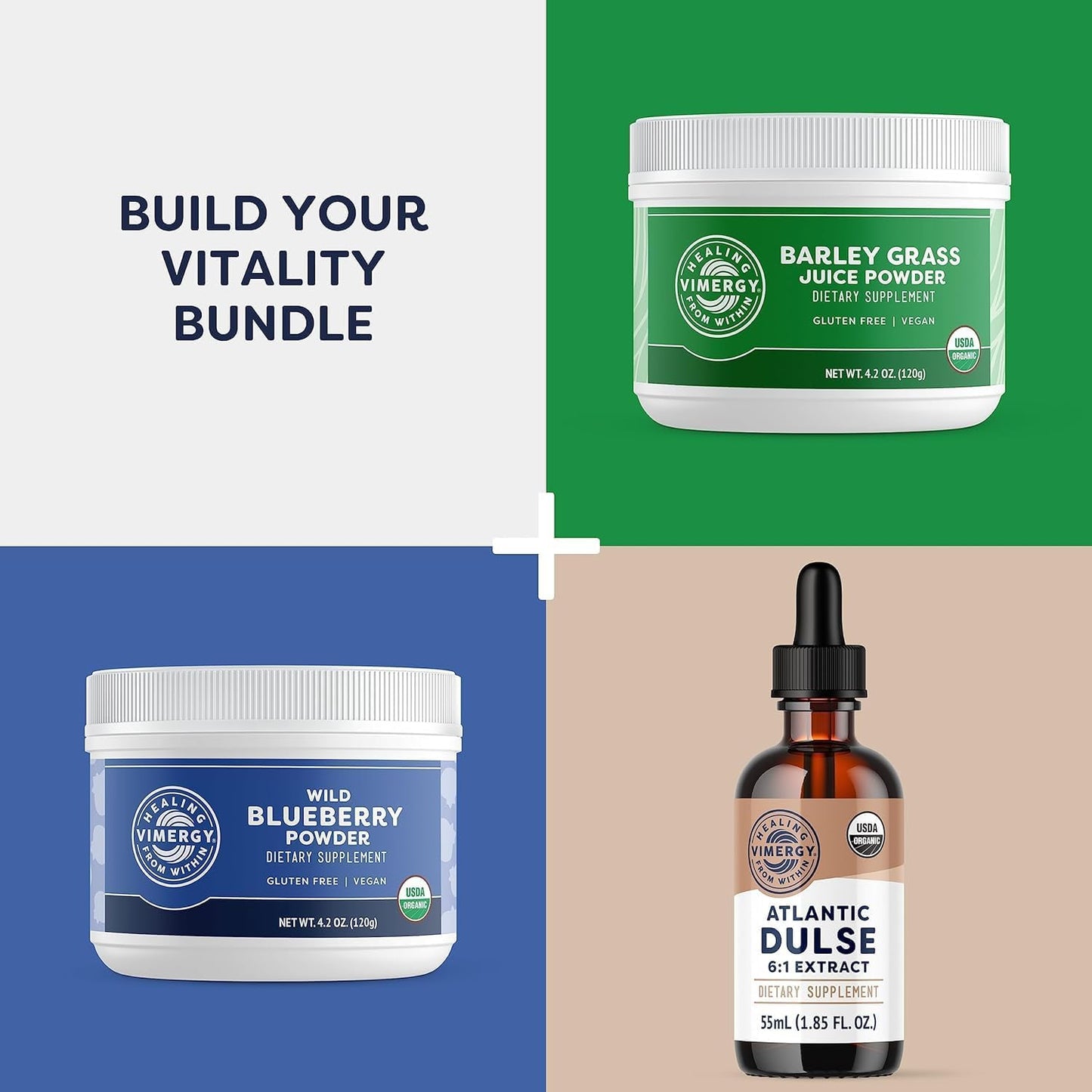 Vimergy Spirulina Powder – Concentrated Plant Protein Supports Immune Health & Cardiovascular Function – Vegan, Kosher, Gluten-Free – 125g