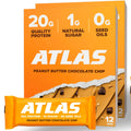 Atlas Bar – 20g Protein, 1g Sugar, 0g Seed Oils, 0g Artificial Sweeteners (Peanut Butter Chocolate Chip, 24 Count)