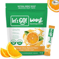 Let'z Go Clean Energy Drink Mix – Natural Caffeine Packets, Vitamins C + D, Electrolytes, Sugar-Free, Zero Calories | Anytime Energy | 15 Count (Orange Citrus)