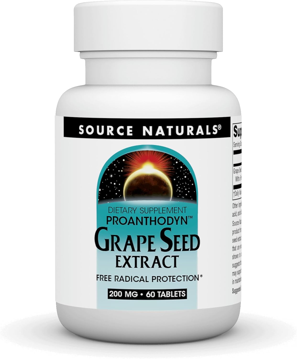 Source Naturals Proanthodyn Grape Seed Extract, Free Radical Protection* - 200 mg - 60 Tablets