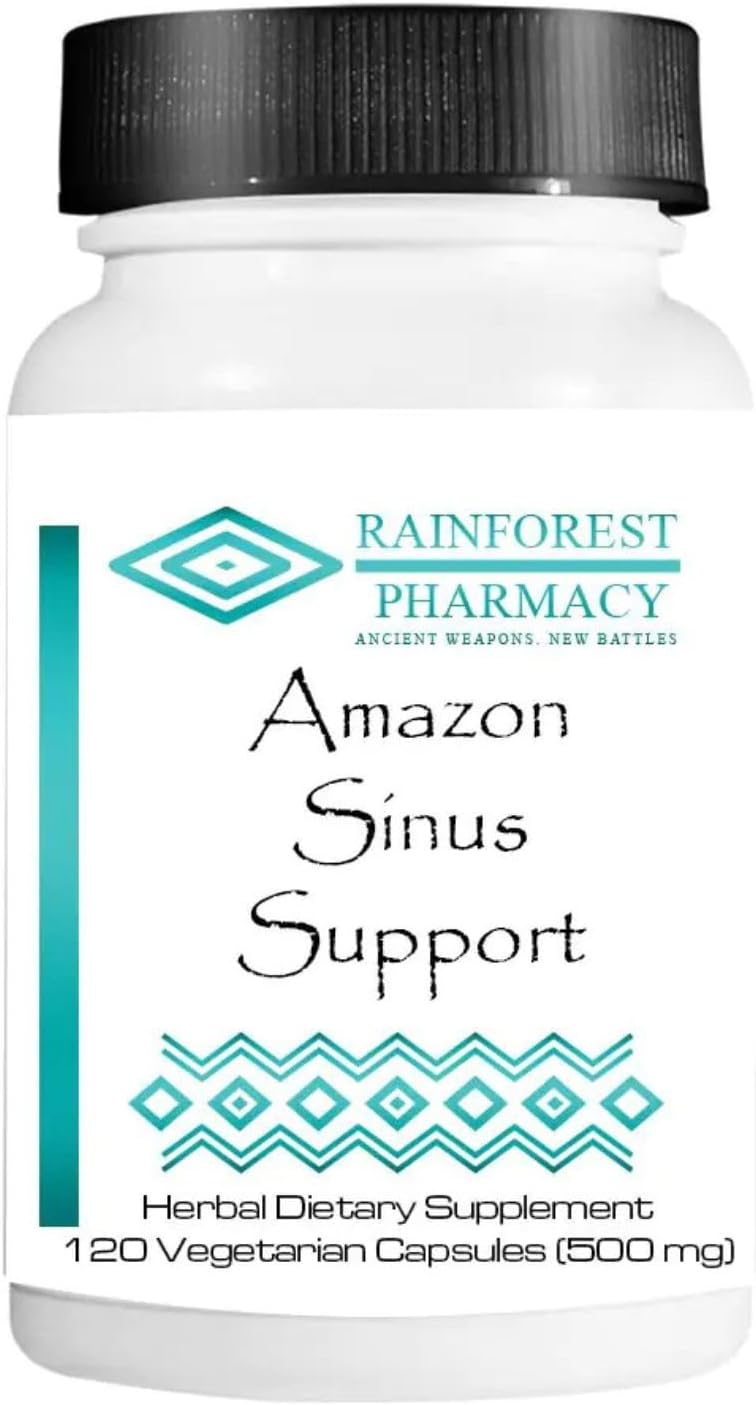 Amazon Sinus Support - 120 Vegetarian Capsules, 500 mg | Natural Sinus Support with Rainforest Botanicals