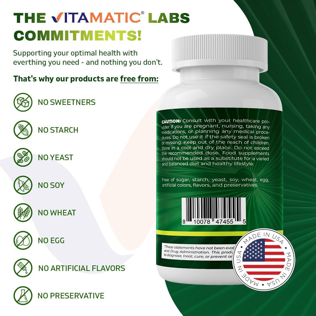 Vitamatic Saw Palmetto Extract for Men & Women 180 Veg Capsules - Made with Pumpkin Seed, Pygeum, Nettle Leaf - Made in The USA - Promotes Healthy Prostate Function-2 Pack
