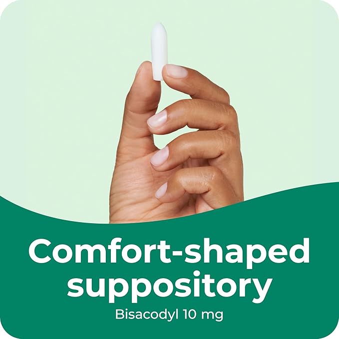 Dulcolax Stimulant Laxative Medicated Suppositories, Predictable & Effective Constipation Relief, Bisacodyl 10 mg, 28 Count, 2 pk