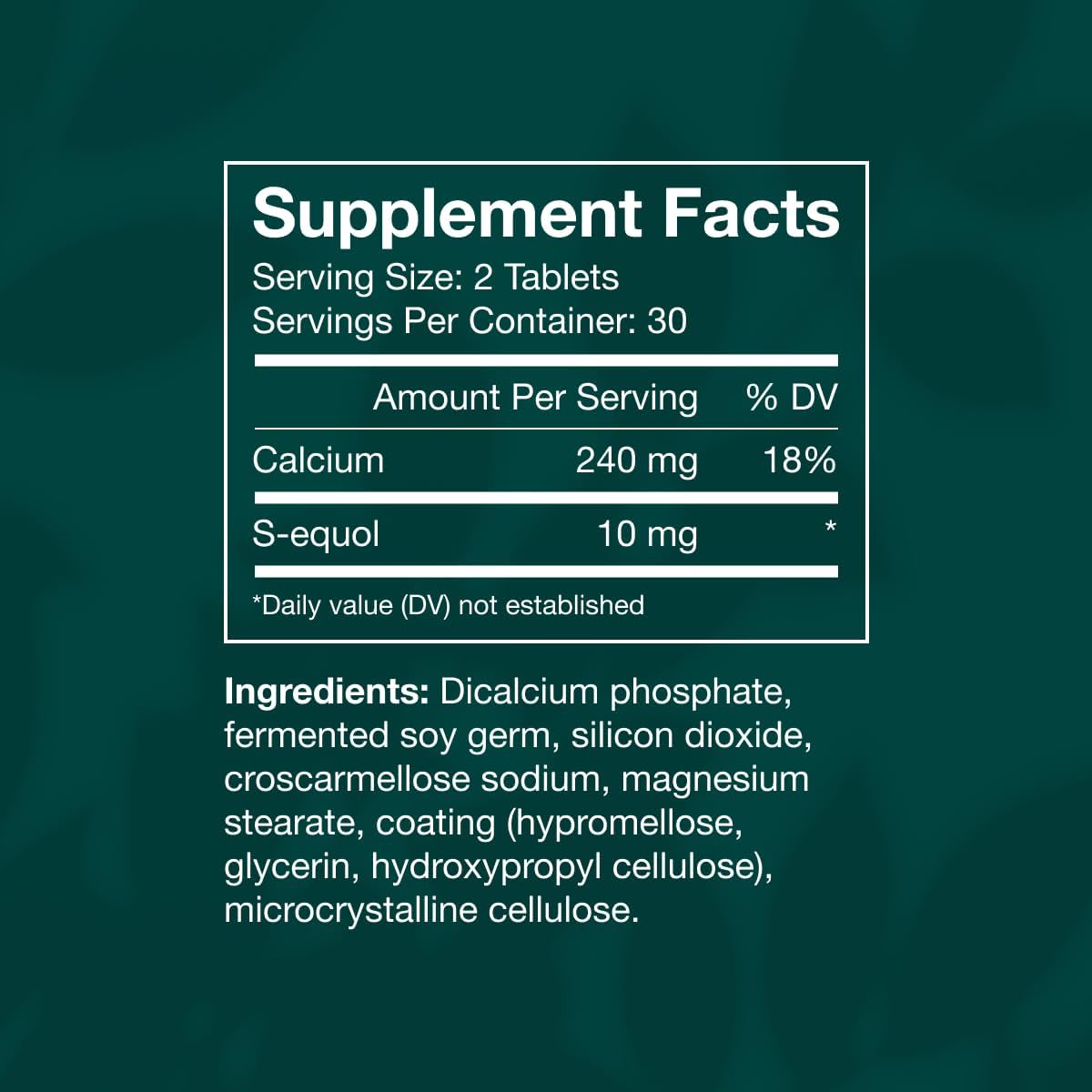 EQUELLE Multi-Symptom Perimenopause & Menopause Relief Relief from Hot Flashes, Muscle Aches & Supports More Sleep. Hormone-Free, Plant-Based S-Equol – 2 Month Supply (120 Tablets)