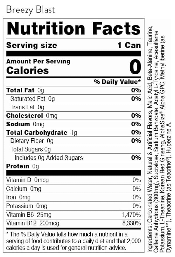 Bucked Up Energy Drink 300mg (Breezy Blast) (12 CT)