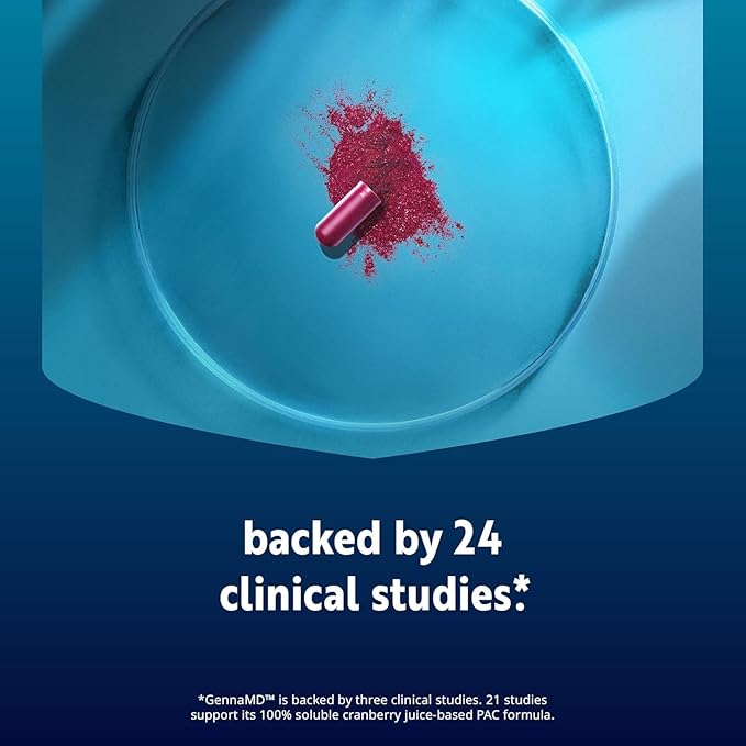 Solv Wellness GennaMD - Maximum UTI Defense - 36 mg Soluble PAC from 100% Cranberry Juice Extract - Highest PAC Concentration in a Small, Easy-to-Swallow Capsule - 120 Capsules