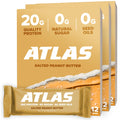 Atlas Bar – 20g Protein, 1g Sugar, 0g Seed Oils, 0g Artificial Sweeteners (Salted Peanut Butter, 36 Count)