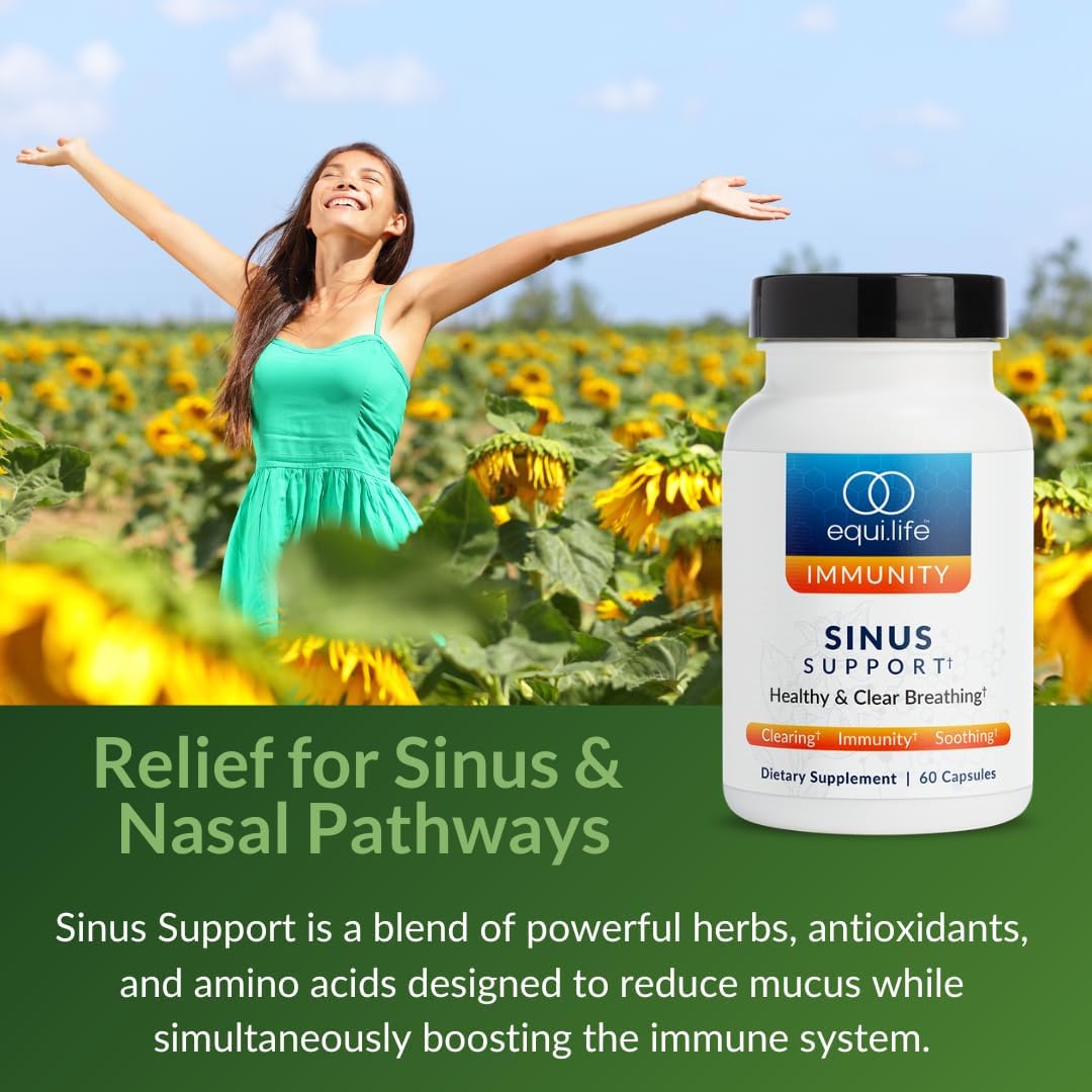 Equilife Sinus Support Supplement with Berberine, NAC, Licorice Root, and Antioxidant Rich Herbal Blend, Plant Based Formula for Seasonal Balance, Gluten Free, Soy & Dairy Free, 20 Servings