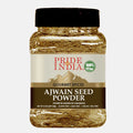 Pride of India - PACK of 6 - Ajwain Seed Powder – Gourmet Indian Spice – Made from Fresh Carom Seeds – Rich in Nutrients – Aromatic & Flavorful – Easy to Use - 8oz. Medium Dual Sifter Jar