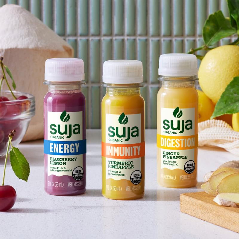 Suja Organic Daily Ritual Shot 30 Count Variety Pack | Immunity, Energy, & Digestion Functional Shots | Cold-Pressed Juice with Live Probiotics | Plant Based & Gluten Free