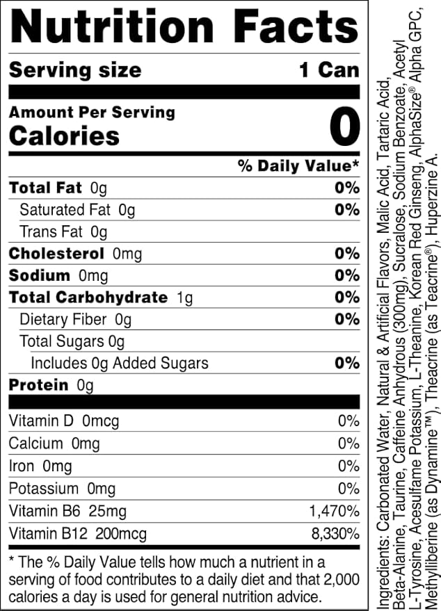 Bucked Up Energy Drink 300mg (Sour Bucks) (12 CT)