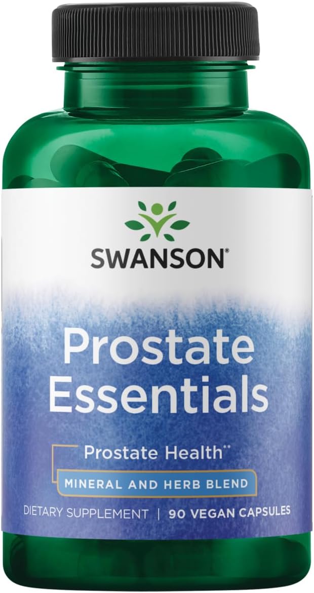 Swanson Prostate Essentials - Mineral and Herbal Supplement Promoting Prostate Health Support - Zinc andSaw Palmetto Formula Aiding Urinary Tract Flow and Bladder Control -(90 Veggie Capsules) 1 Pack