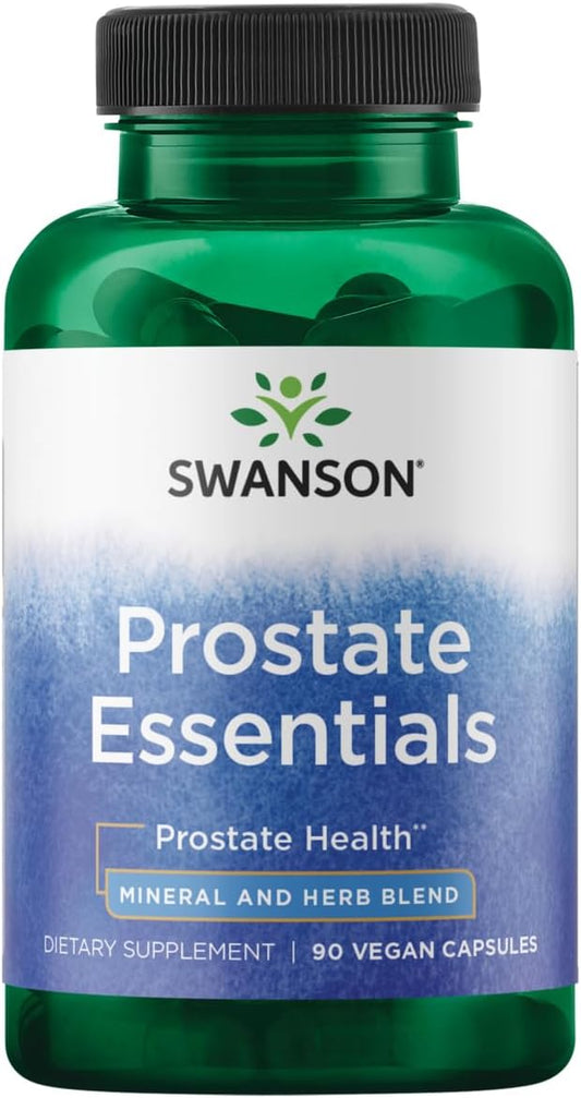 Swanson Prostate Essentials - Mineral and Herbal Supplement Promoting Prostate Health Support - Zinc andSaw Palmetto Formula Aiding Urinary Tract Flow and Bladder Control -(90 Veggie Capsules) 1 Pack