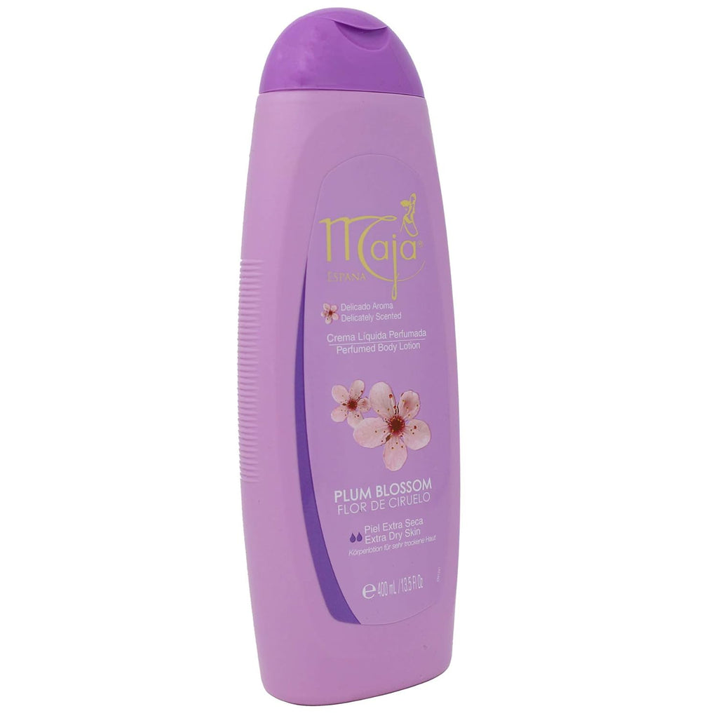 Maja Plum Blossom Body Lotion, Perfumed Body Lotion with Almond Oil and Vitamin E for Dry Skin, Keeping your Skin Hydrated, Floral and Fruity Fragrance, 2-Pack of 13.5 FL Oz each, 2 Bottles