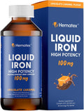Iron Supplements for Men High Potency Liquid Iron for Adults by Hematex - 100mg Polysaccharide Iron Complex Iron Supplements for Anemia and Iron Deficiency