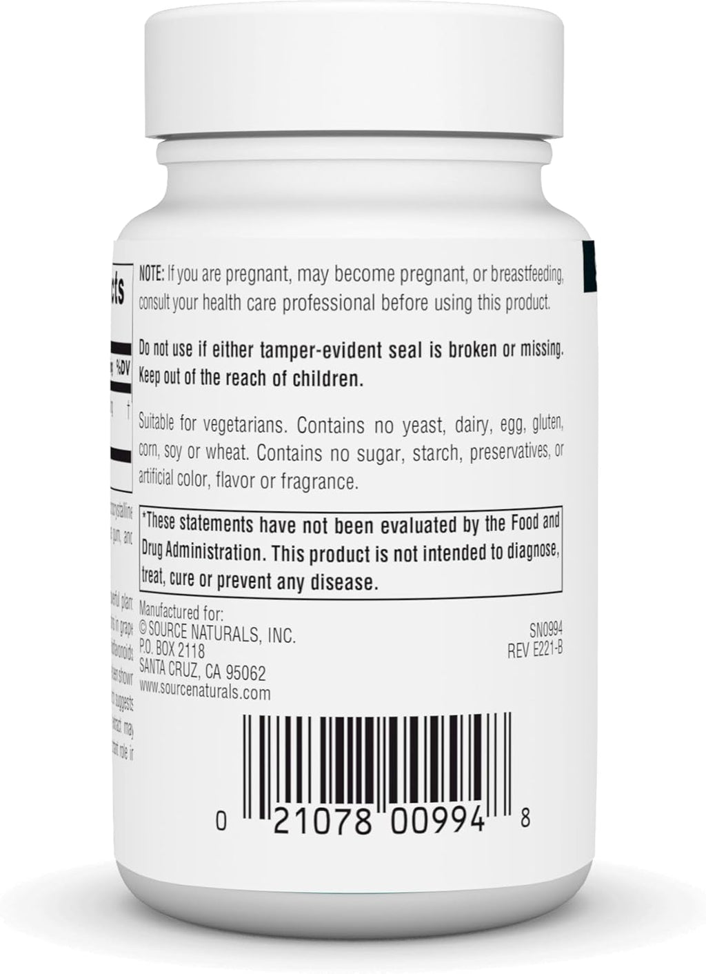 Source Naturals Grape Seed Extract, Proanthodyn 100 mg Antioxidant Protection & Supports Healthy Aging Brain - 120 Tablets